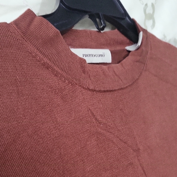 Papermoon Brown 3/4 Sleeve Boxy Tee with Mandarin Collar - Picture 5 of 5